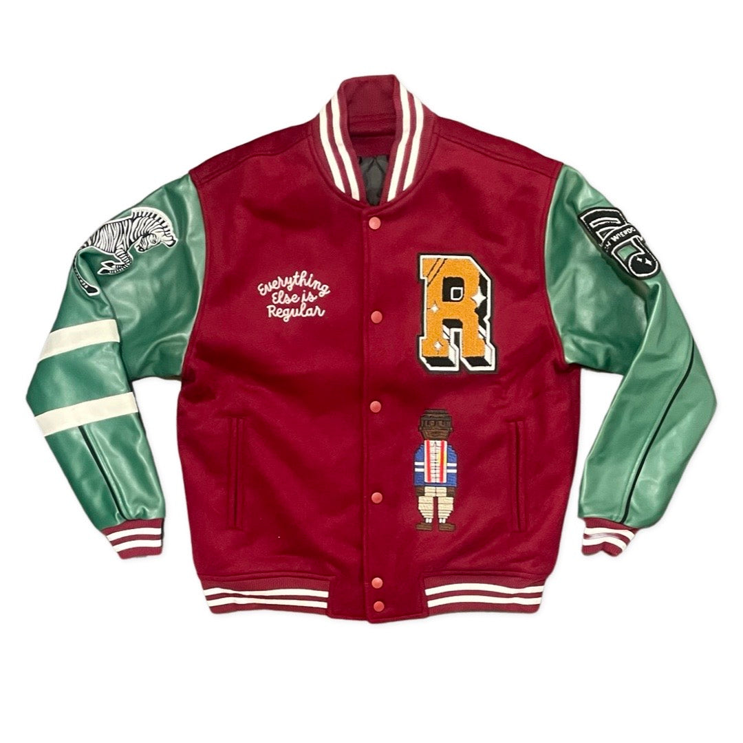 Music Art & Wildlife Varsity Coat (burgundy)