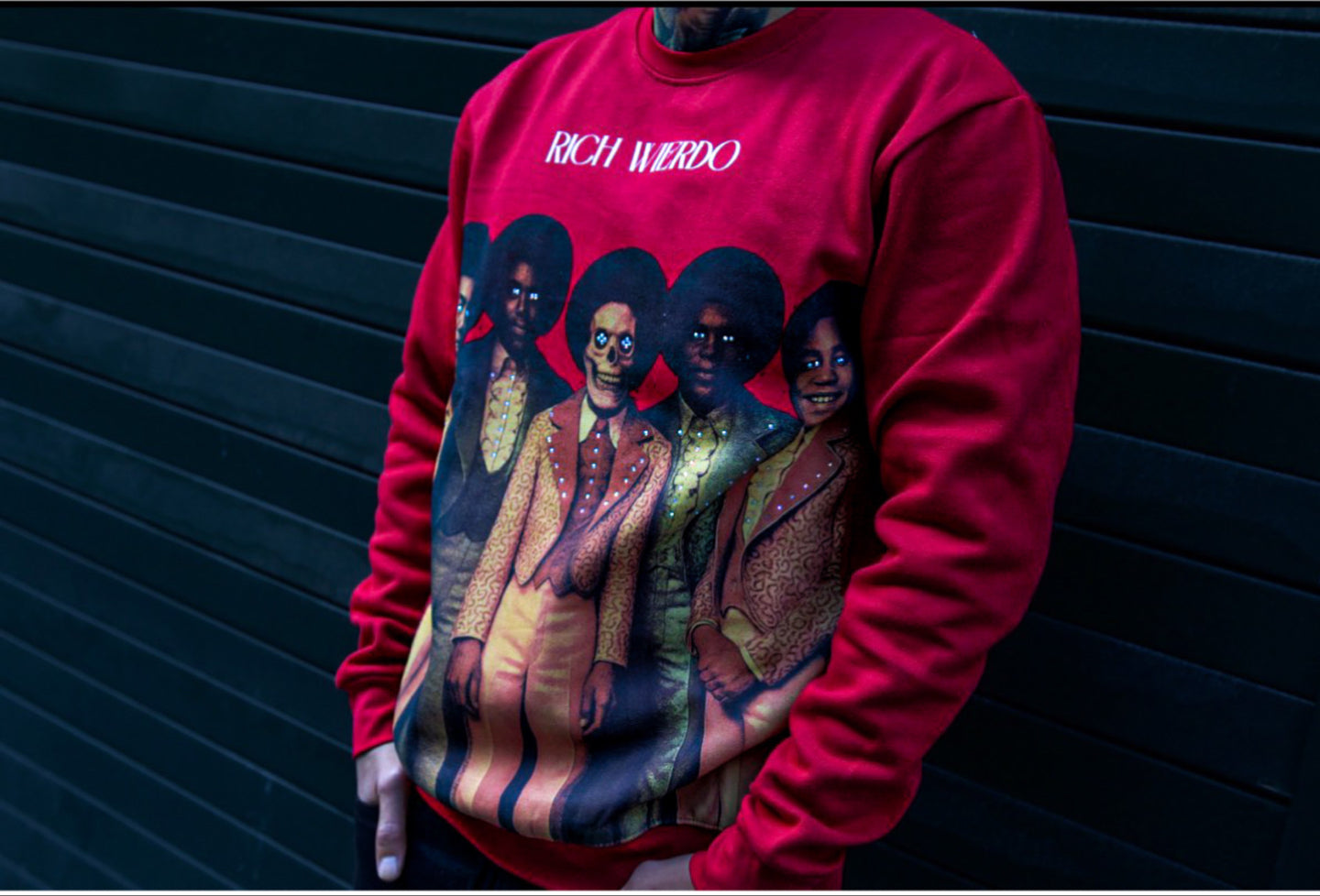 Richwierdo J5 Rhinestone Embossed Sweater