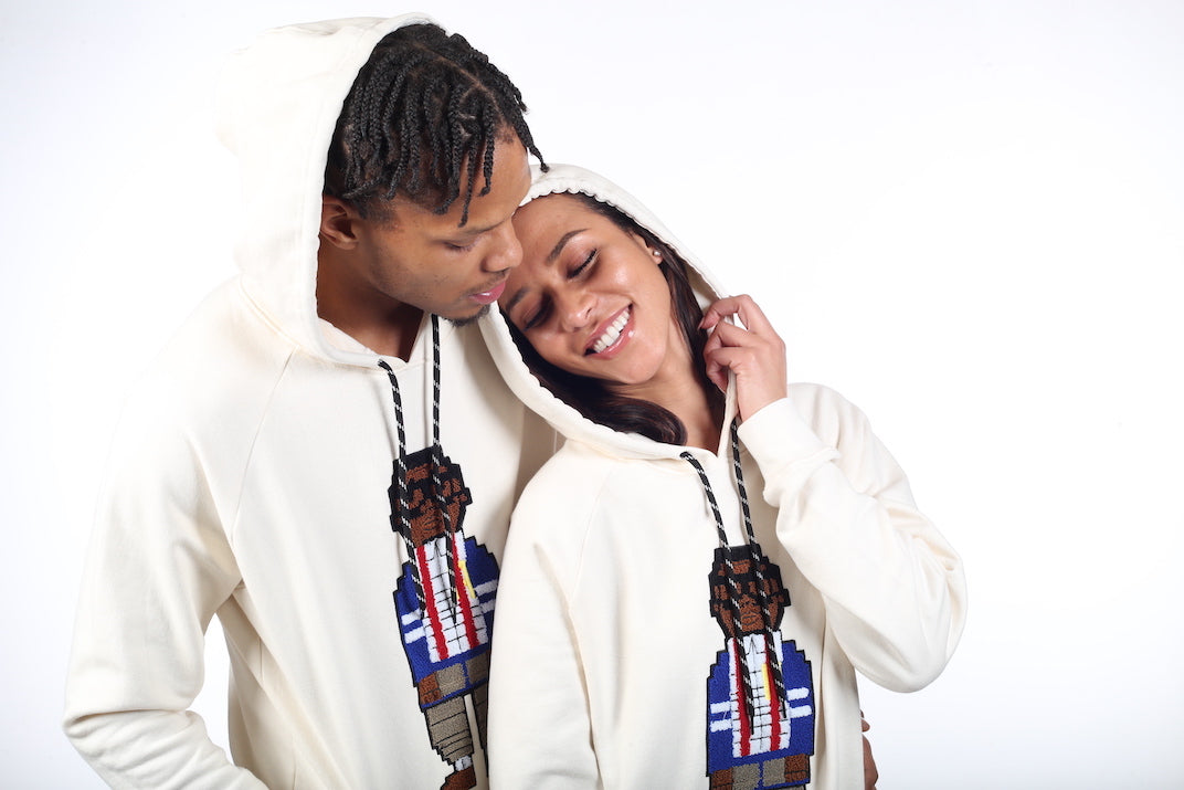 Chenille Digital Nerd Hoodie (Egg White)