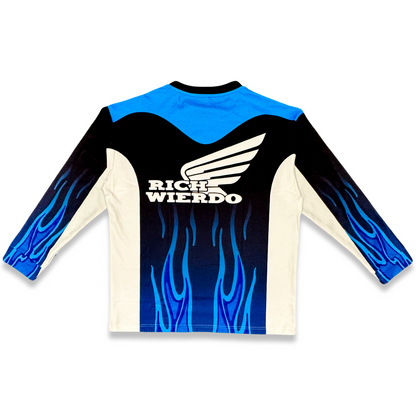 Richwierdo Blue Flame Moto Jersey (Perforated Mesh)