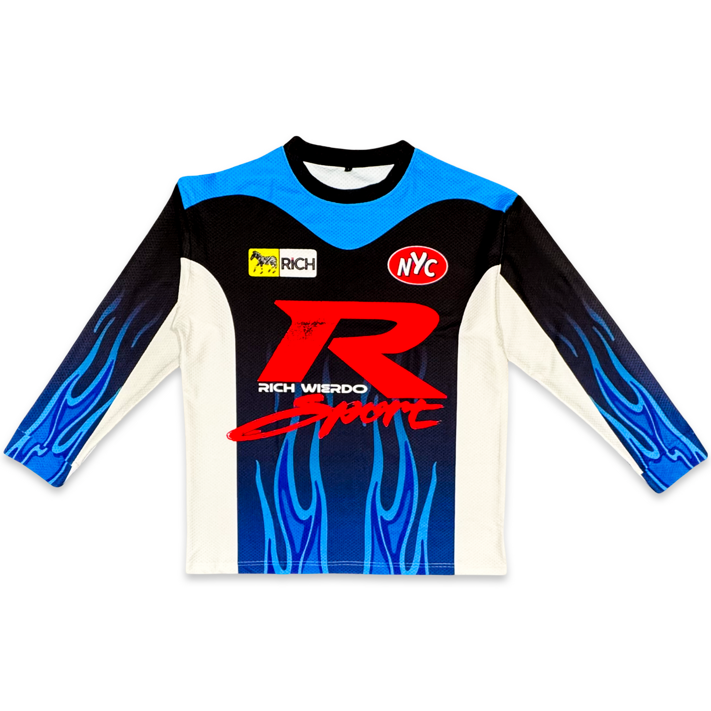 Richwierdo Blue Flame Moto Jersey (Perforated Mesh)