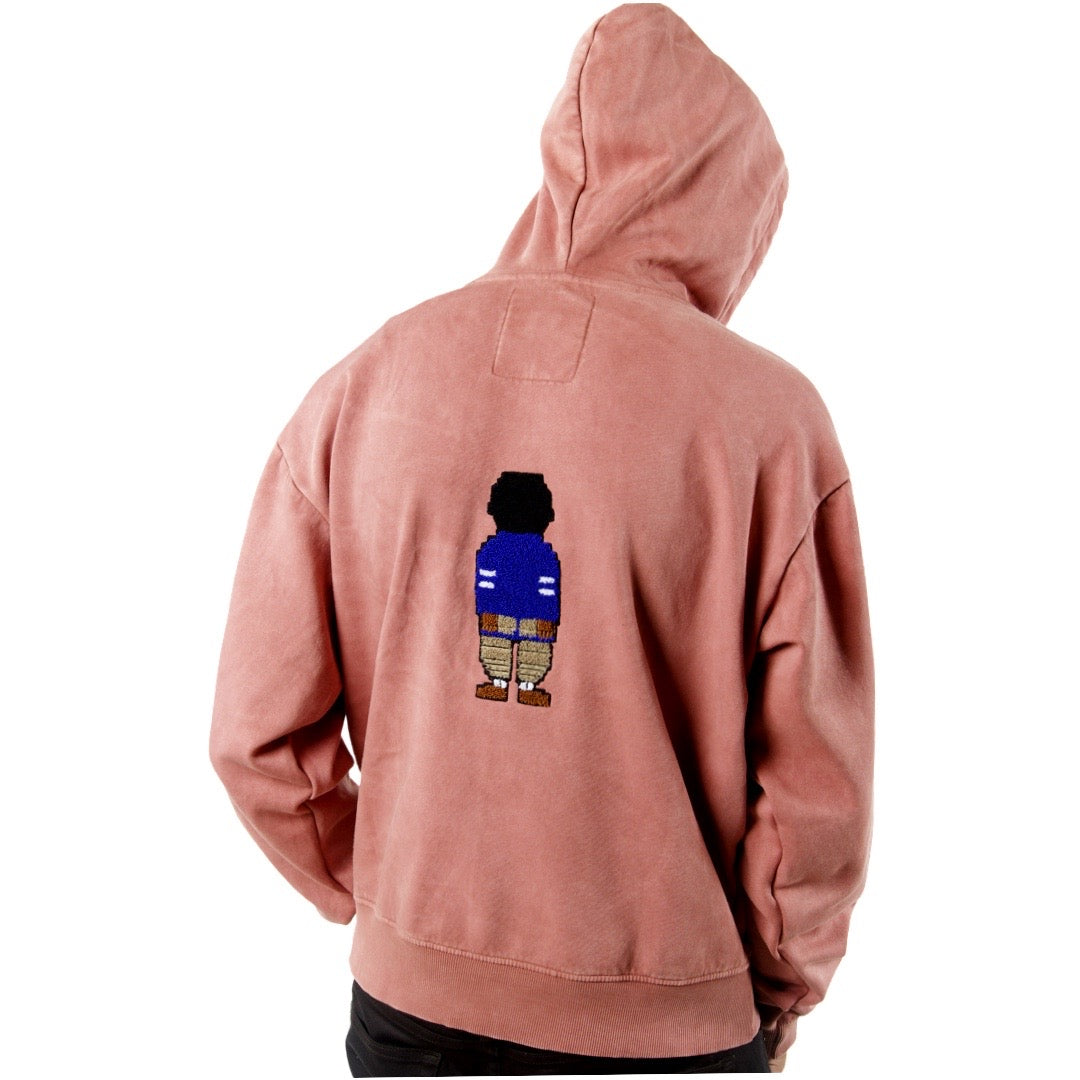 Digital Nerd Chenille  Crew Hoodie (Coral)