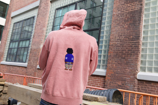 Digital Nerd Chenille  Crew Hoodie (Coral)