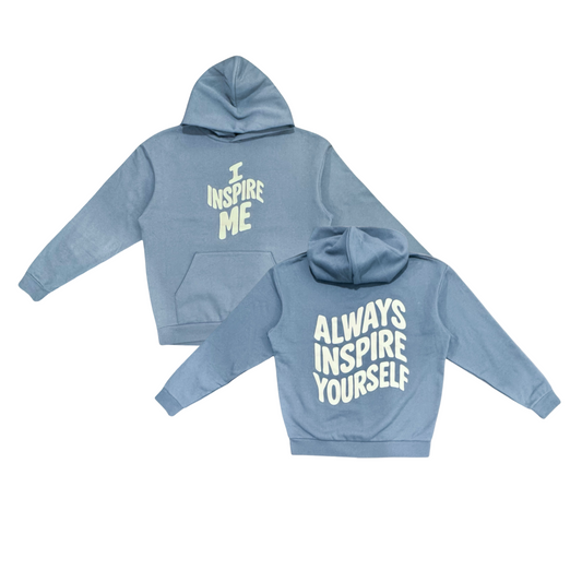 I Inspire Me Heavyweight Hoodie (slate Blue)
