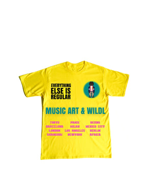Music Art &WildLife Workd Tour Tee (Yellow)