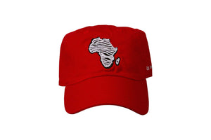 Zebra Africa Dad Hat (Red)