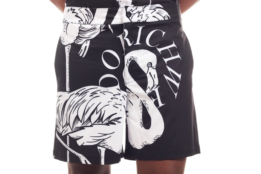 Flamingo Silk Short Set