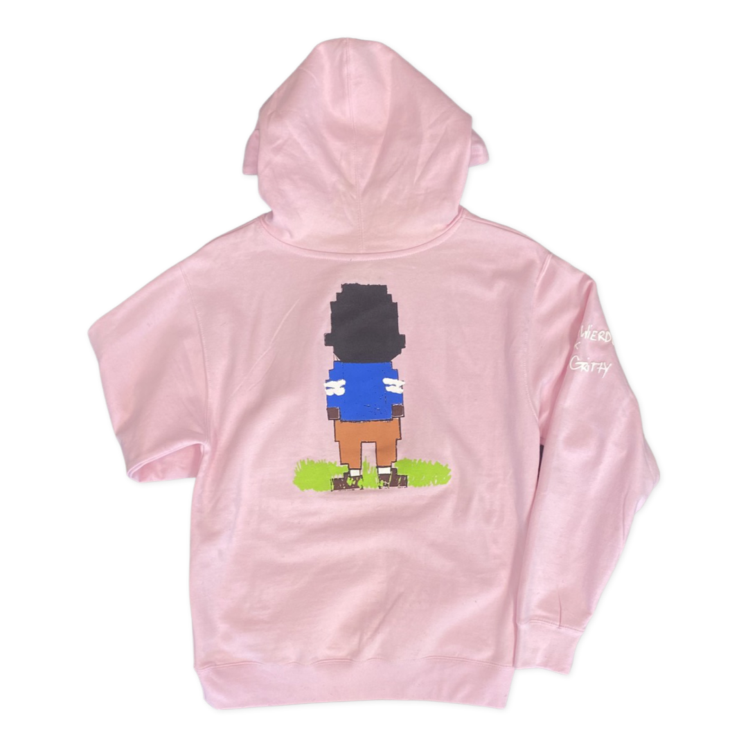 RichWierdo x Dan Gritty Hand Painted Hoody (Pink)