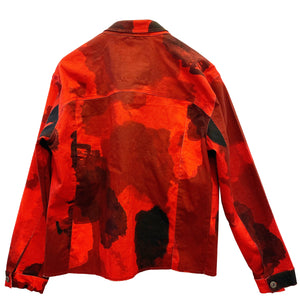 Smoke Camouflage Crop Denim Jacket (Red)