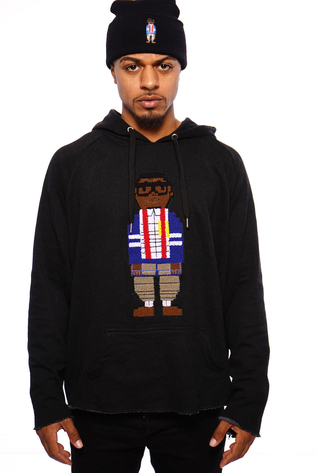 Chenille Embroidered Digital Nerd Hoodie ( Black)