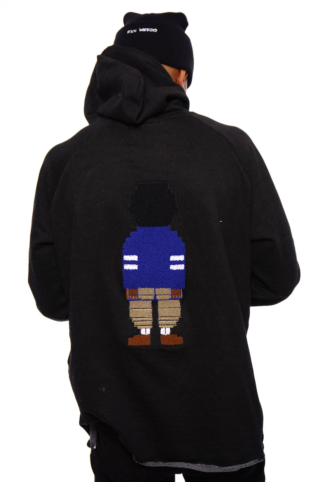 Chenille Embroidered Digital Nerd Hoodie ( Black)
