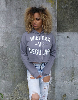 Wierdos Vs Regulars Crop Top (Grey)